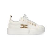 Elisabetta Franchi My Little Girl White Sneakers with Logo for Girls