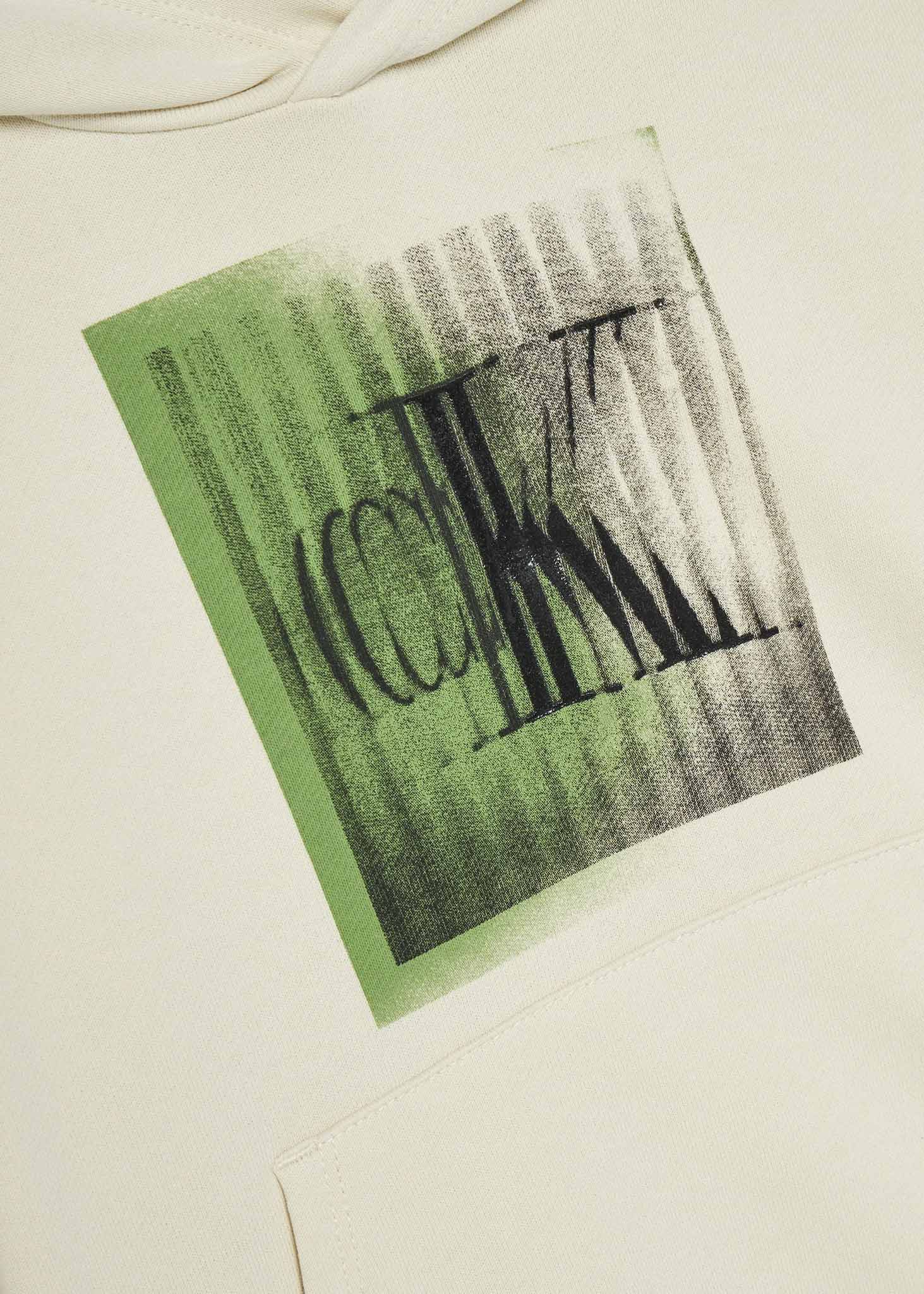 Calvin Klein Kids Felpa con Cappuccio Beige con CK per Bambini