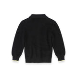 Paciotti Kids Cardigan Nero con Colletto Camicia per Neonati