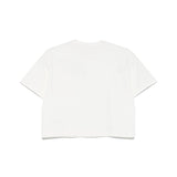 Elisabetta Franchi My Little Girl Ivory/Gold Crop T-shirt for Girls