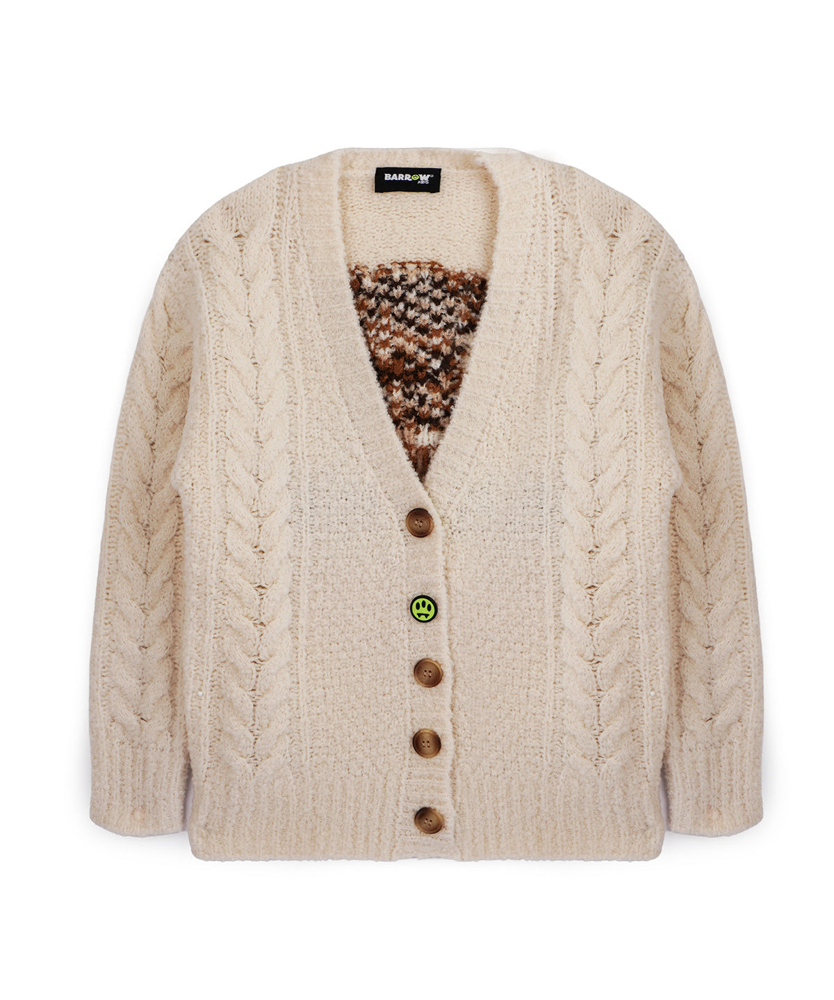 Barrow Kids Cardigan Crema con Bottoni e Orso Teddy Retro Unisex per Bambini