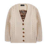 Barrow Kids Cardigan Crema con Bottoni e Orso Teddy Retro Unisex per Bambini