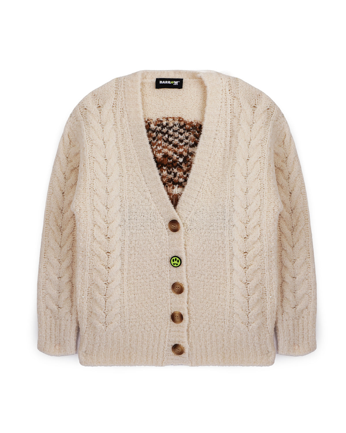 Barrow Kids Cardigan Crema con Bottoni e Orso Teddy Retro Unisex per Bambini