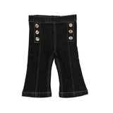 Elisabetta Franchi La Mia Bambina Pantaloni Denim Scuro per Neonate