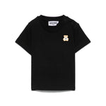 Moschino Kids T-shirt Nera con Ricamo Toy per Neonati