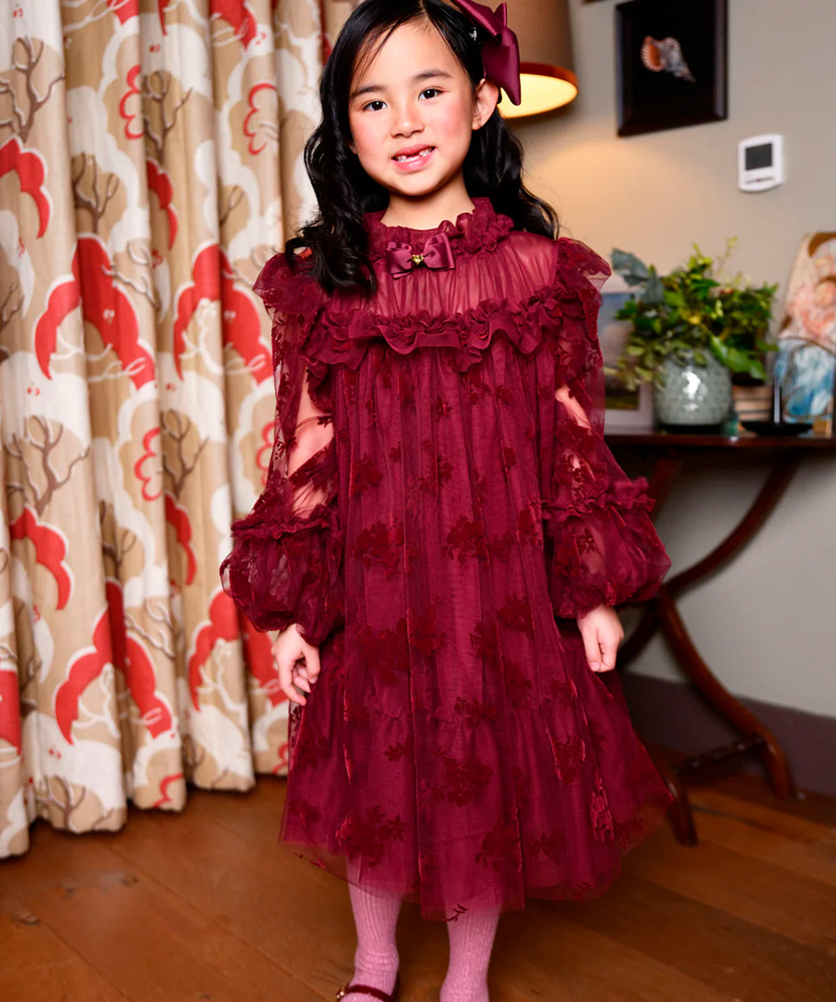 Angel's Face Kids Abito in Tulle Bordeaux per Bambine