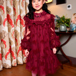 Angel's Face Kids Abito in Tulle Bordeaux per Bambine