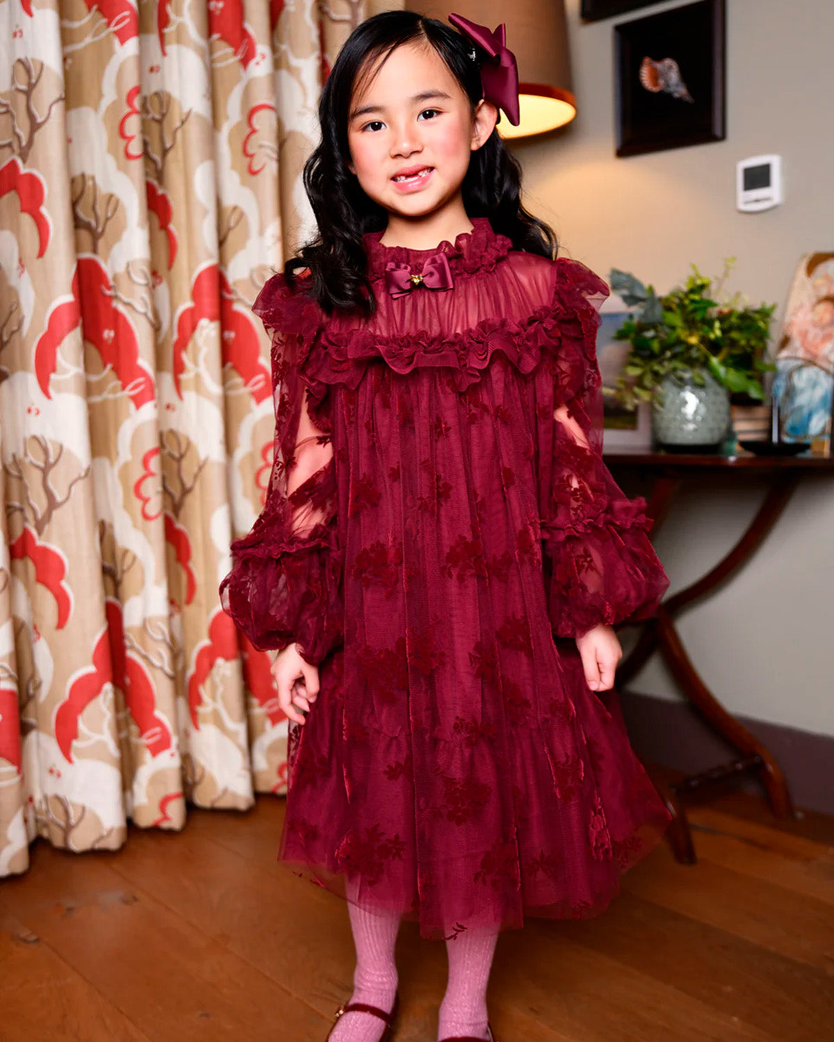 Angel's Face Kids Abito in Tulle Bordeaux per Bambine