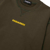 Dsquared2 Kids Felpa Girocollo Verde per Bambini
