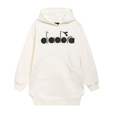 Diadora Kids Cream Hoodie with Logo Print for Girls