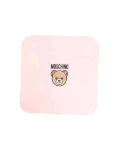 Moschino Kids Coperta Rosa con Logo per Neonate