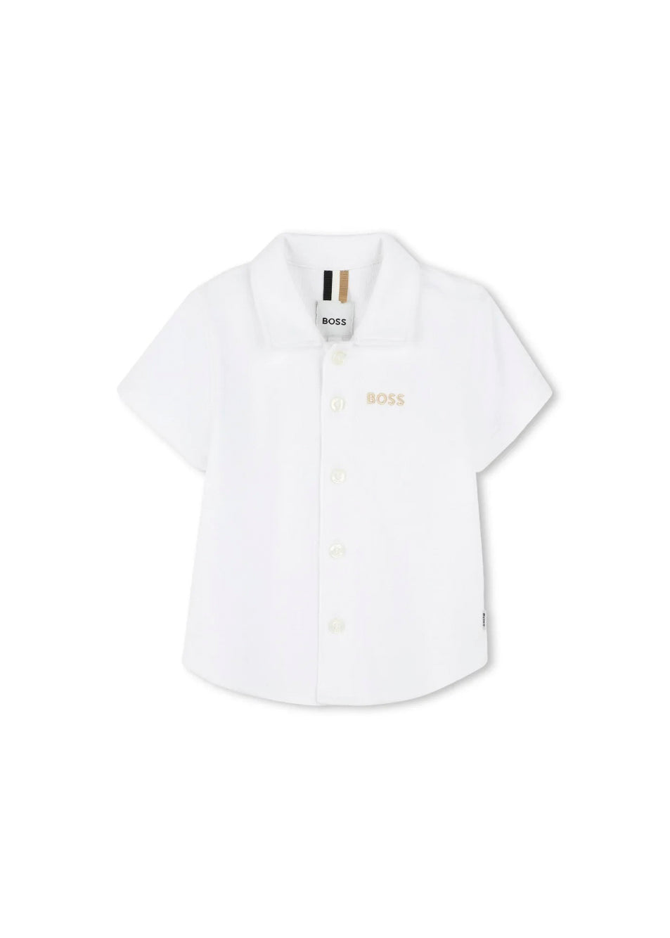 Boss Kids Polo Bianca con Logo per Neonati