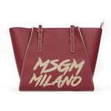 Msgm Kids Borsa Merlot con Maxi Logo a Contrasto per Bambine