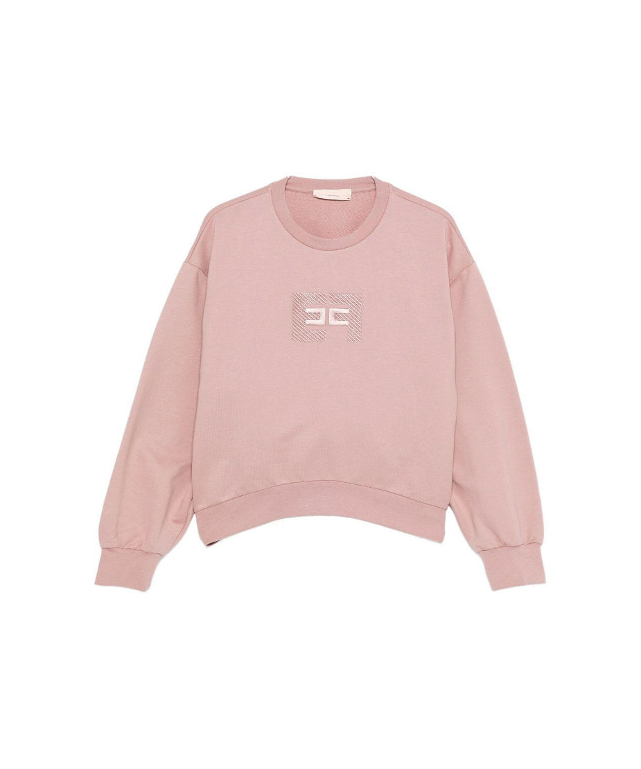 Elisabetta Franchi La Mia Bambina Felpa Sunrise Girocollo con Logo per Bambine