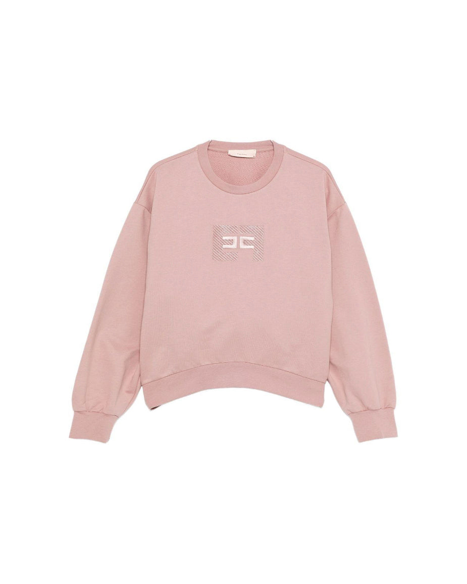 Elisabetta Franchi La Mia Bambina Felpa Sunrise Girocollo con Logo per Bambine