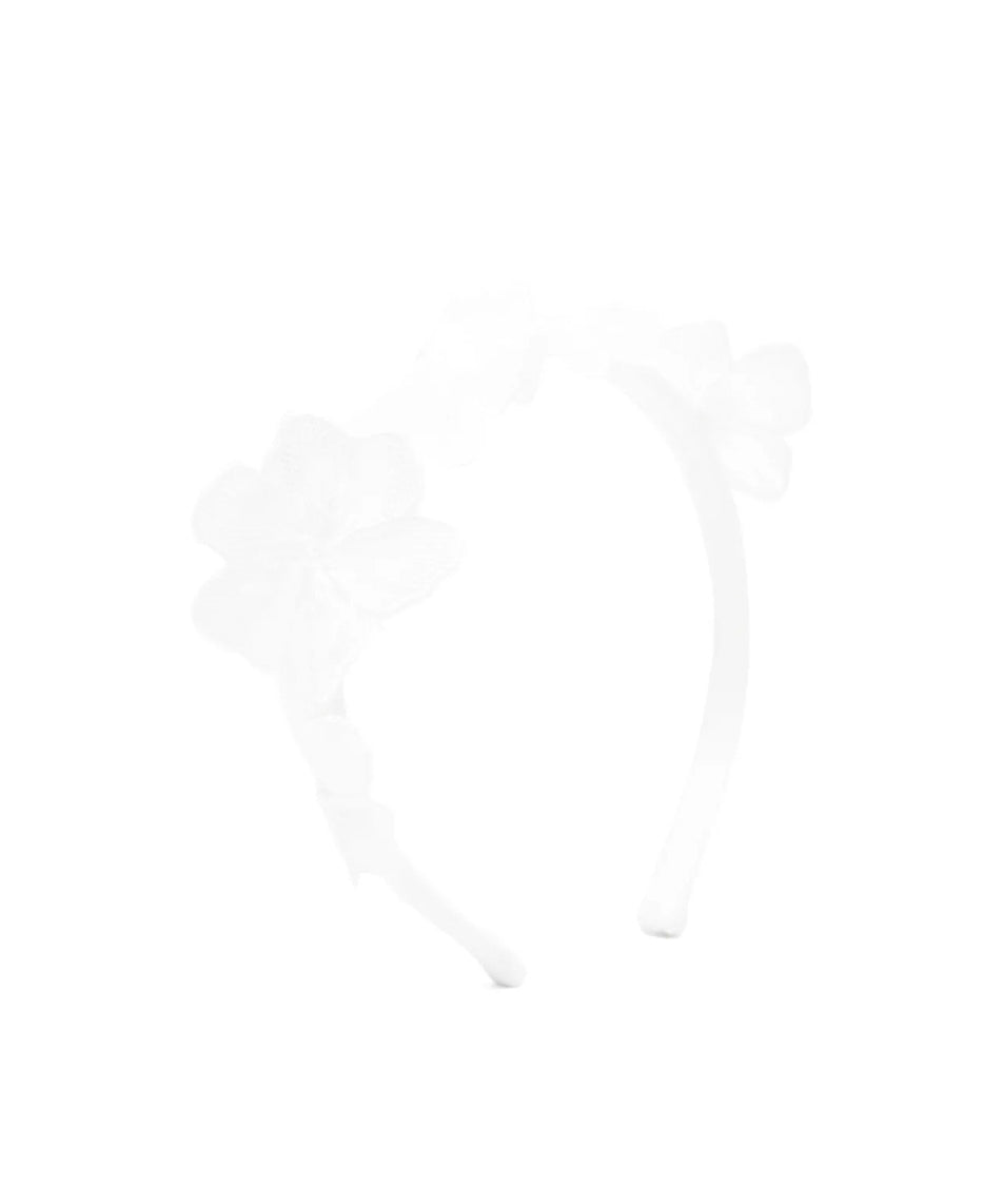 Elisabetta Franchi La Mia Bambina Cerchietto Panna con Fiori per Bambine