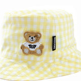 Moschino Kids Cappello Bucket Giallo a Quadri per Neonate
