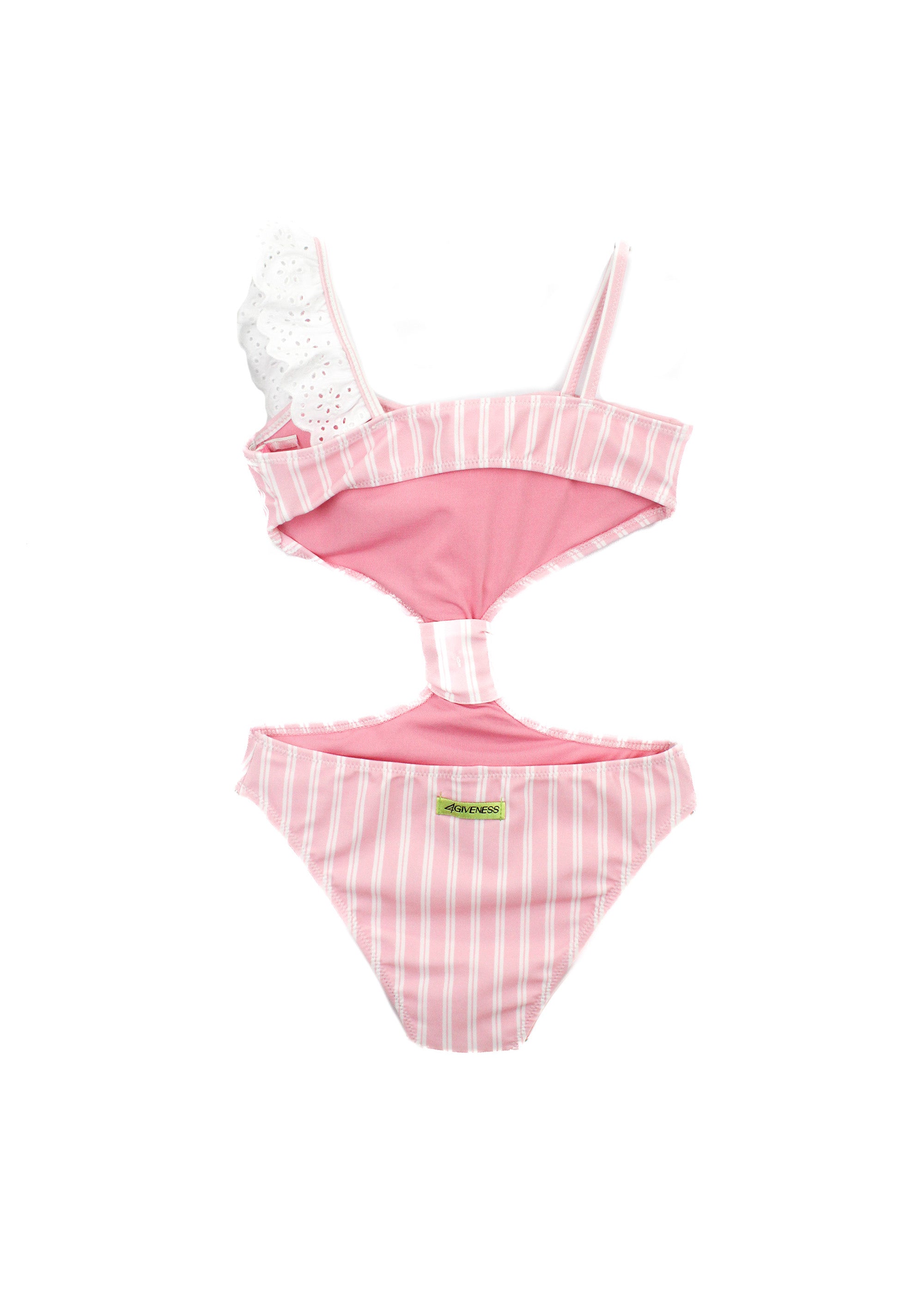 4Giveness Costume Monokini Rosa a Righe per Bambine