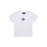 Dsquared2 Kids White T-shirt with Leaf Print for Babies