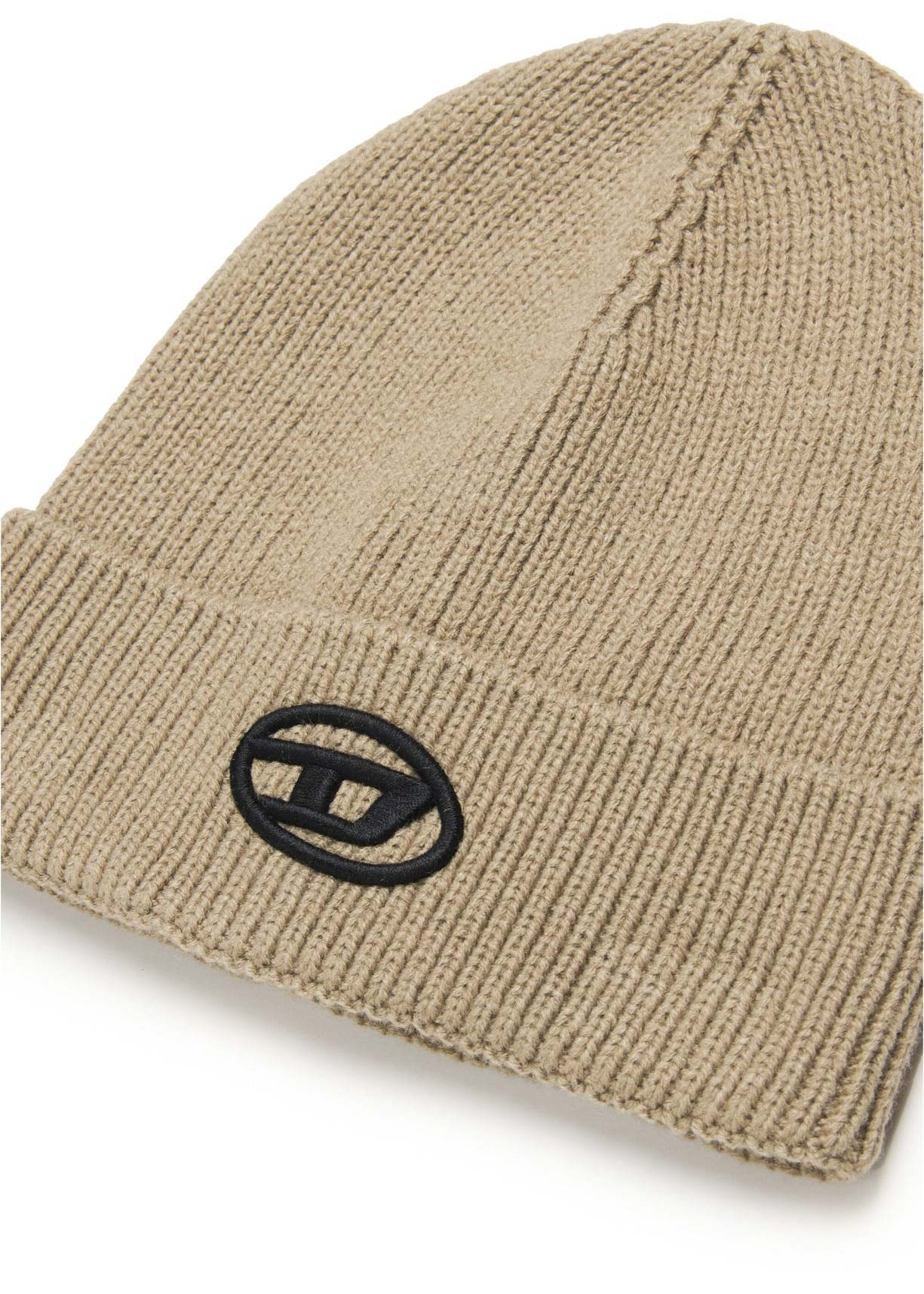 Diesel Kids Cappello Beanie Beige con Oval D (dettaglio)