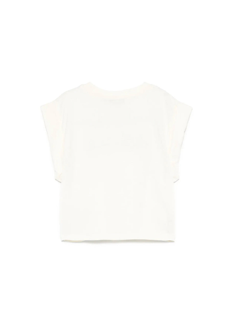 MSGM Kids T-shirt Crema con Applicazione Perline per Bambine (retro)