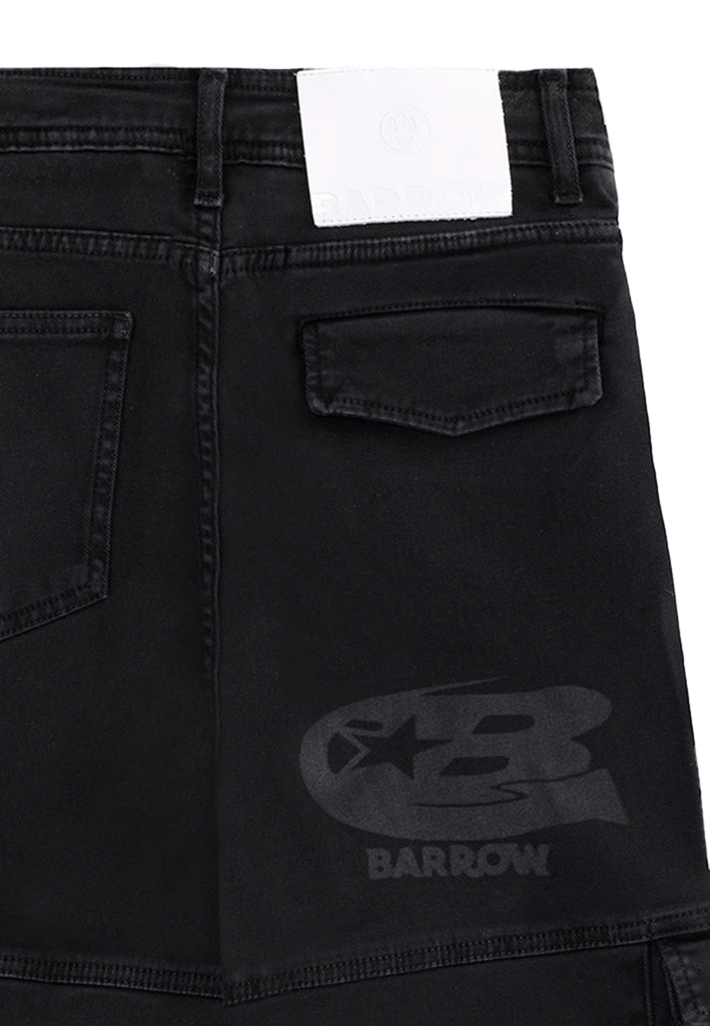 Barrow Kids Denim Jeans Nero Logo Barrow a Laser per Bambini