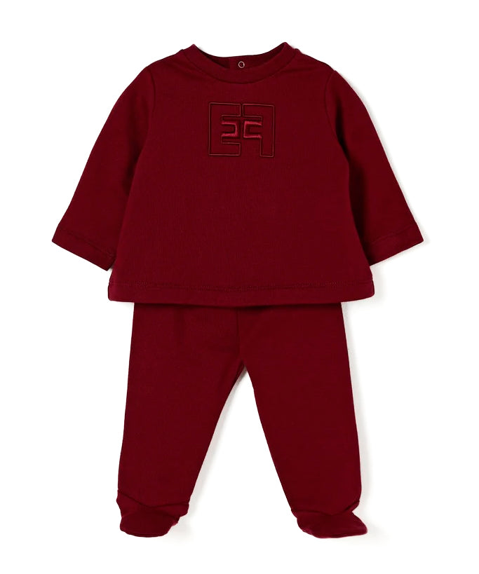 Elisabetta Franchi la Mia Bambina Completo in Felpa Cherry per Neonate