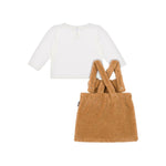 Moschino Kids T-shirt Bianca con Salopette Teddy per Neonate