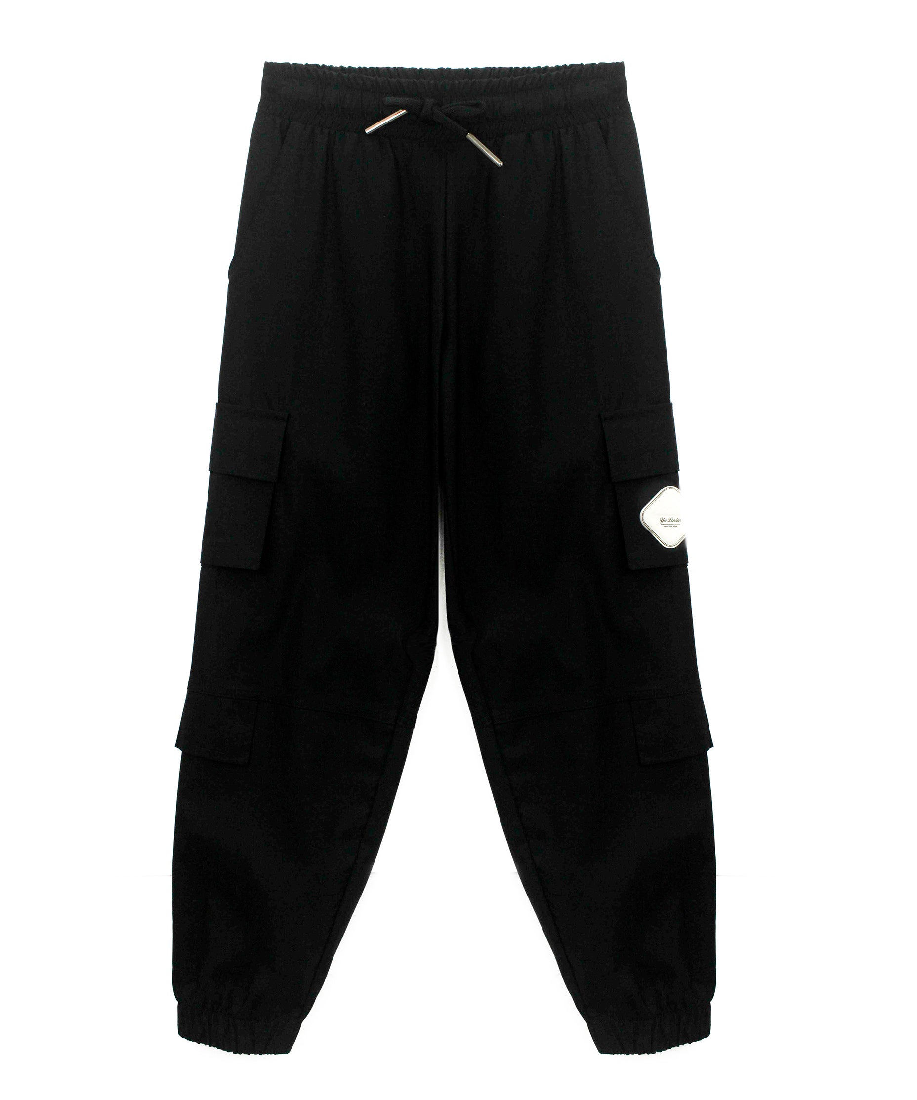 Yes London Pantaloni Neri con Tasconi e Patch per Bambini