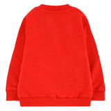 Moschino Kids Felpa Girocollo Rossa con Logo per Neonati