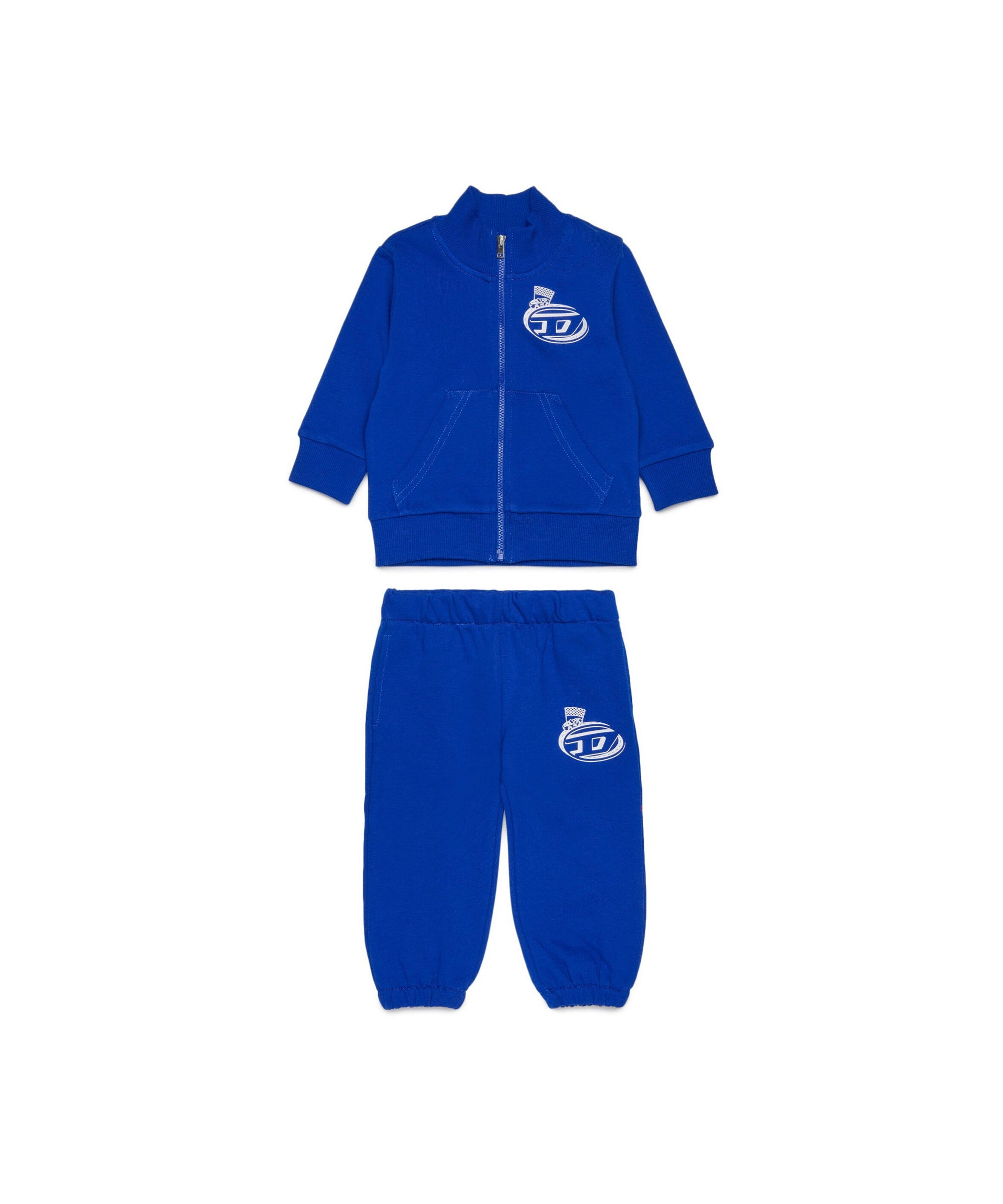 Diesel Kids Felpa con Pantaloni Blu con Oval D per NeonatI