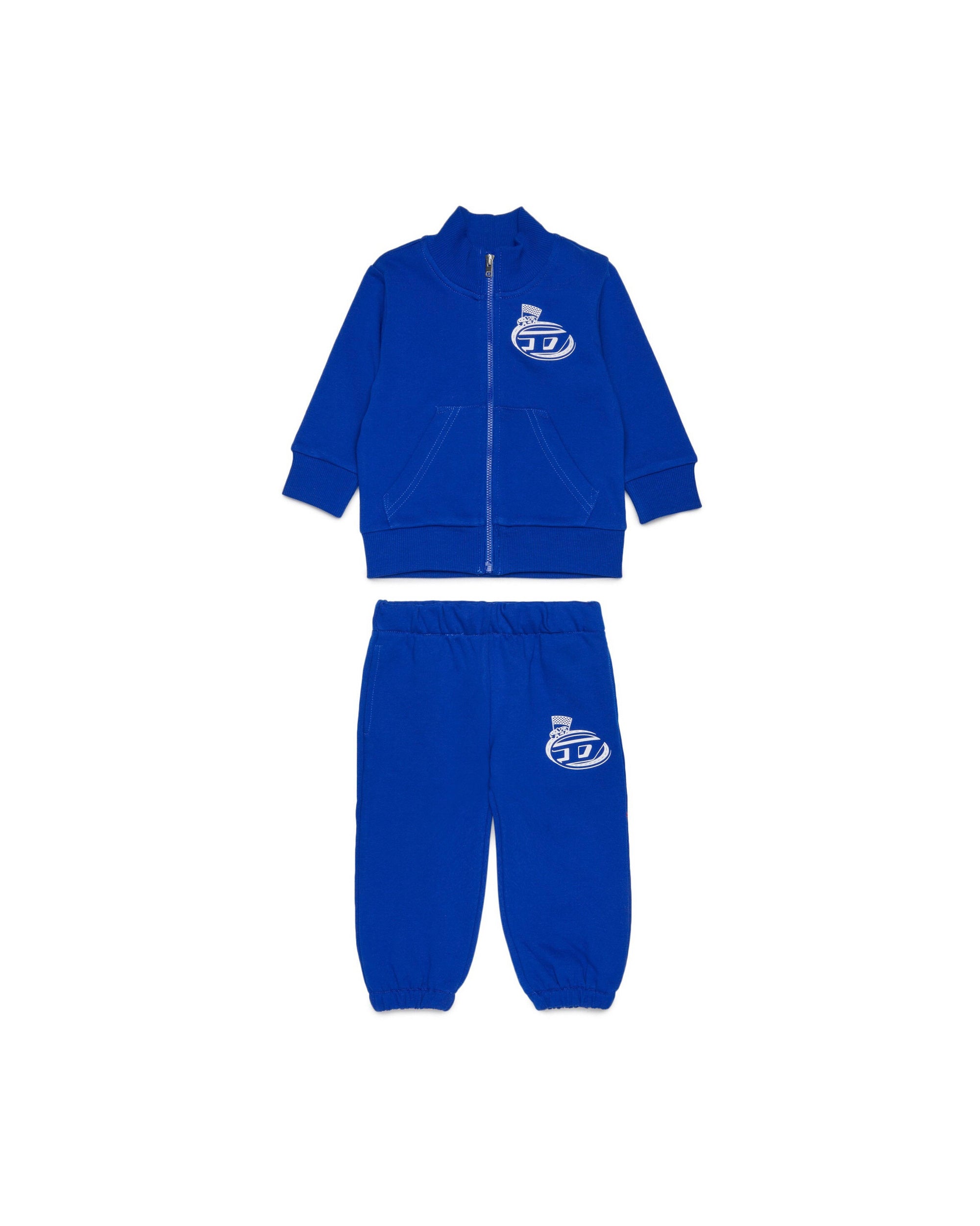 Diesel Kids Felpa con Pantaloni Blu con Oval D per NeonatI