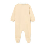 Moschino Kids Tutina Beige con Logo Vertical per Neonati