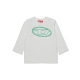 Diesel Kids T-shirt Bianca Lunghe Maniche con Oval D per Neonati