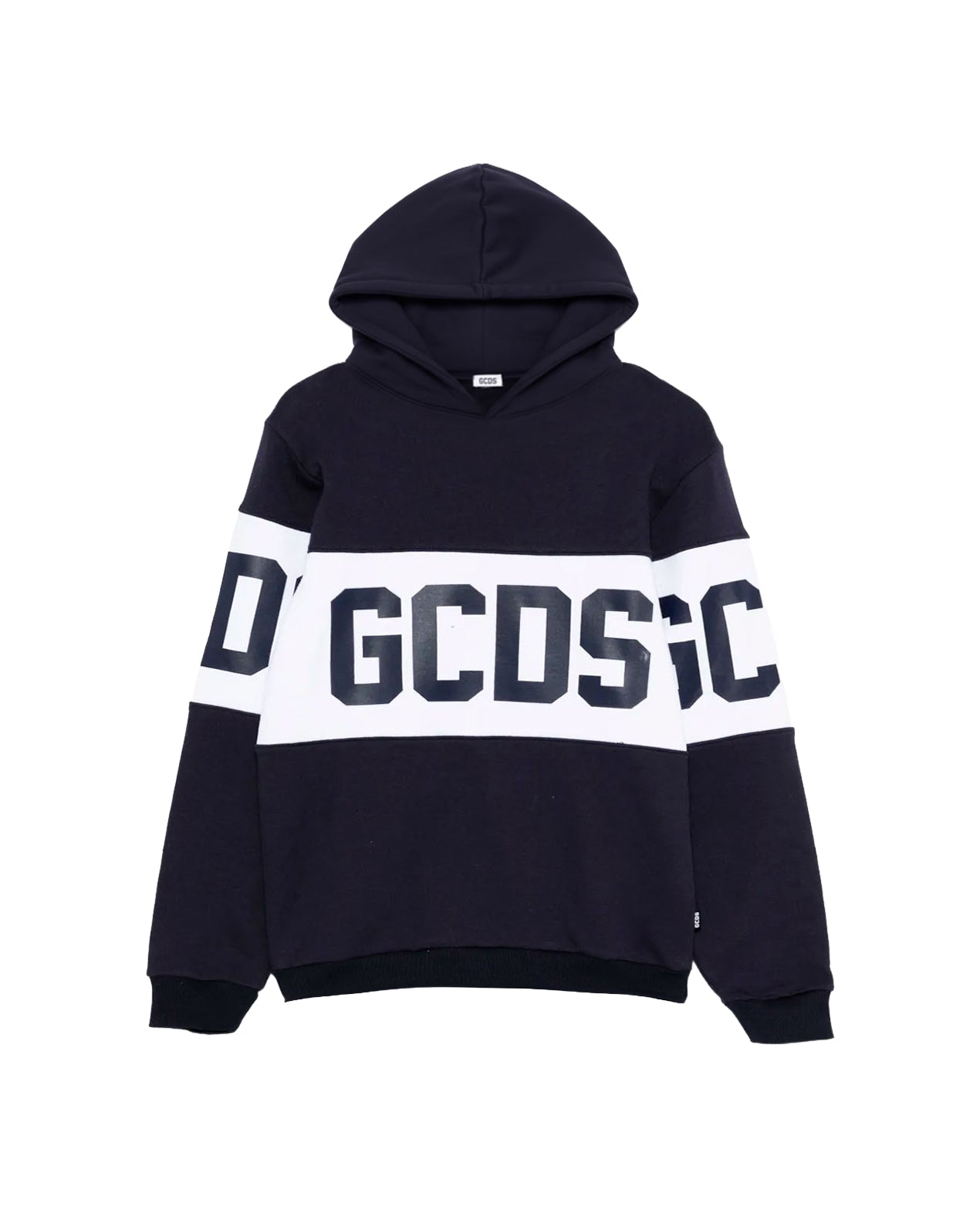 Gcds Kids Felpa Girocollo Blu con Stampa a Contrasto per Bambini