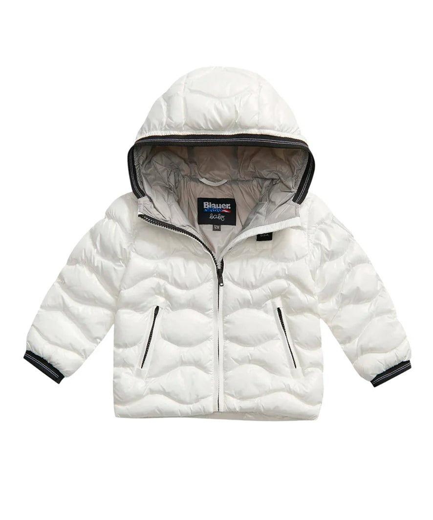 Blauer Kids Giubbino Bianco con Cappuccio Unisex Blauer Bryant per Neonati