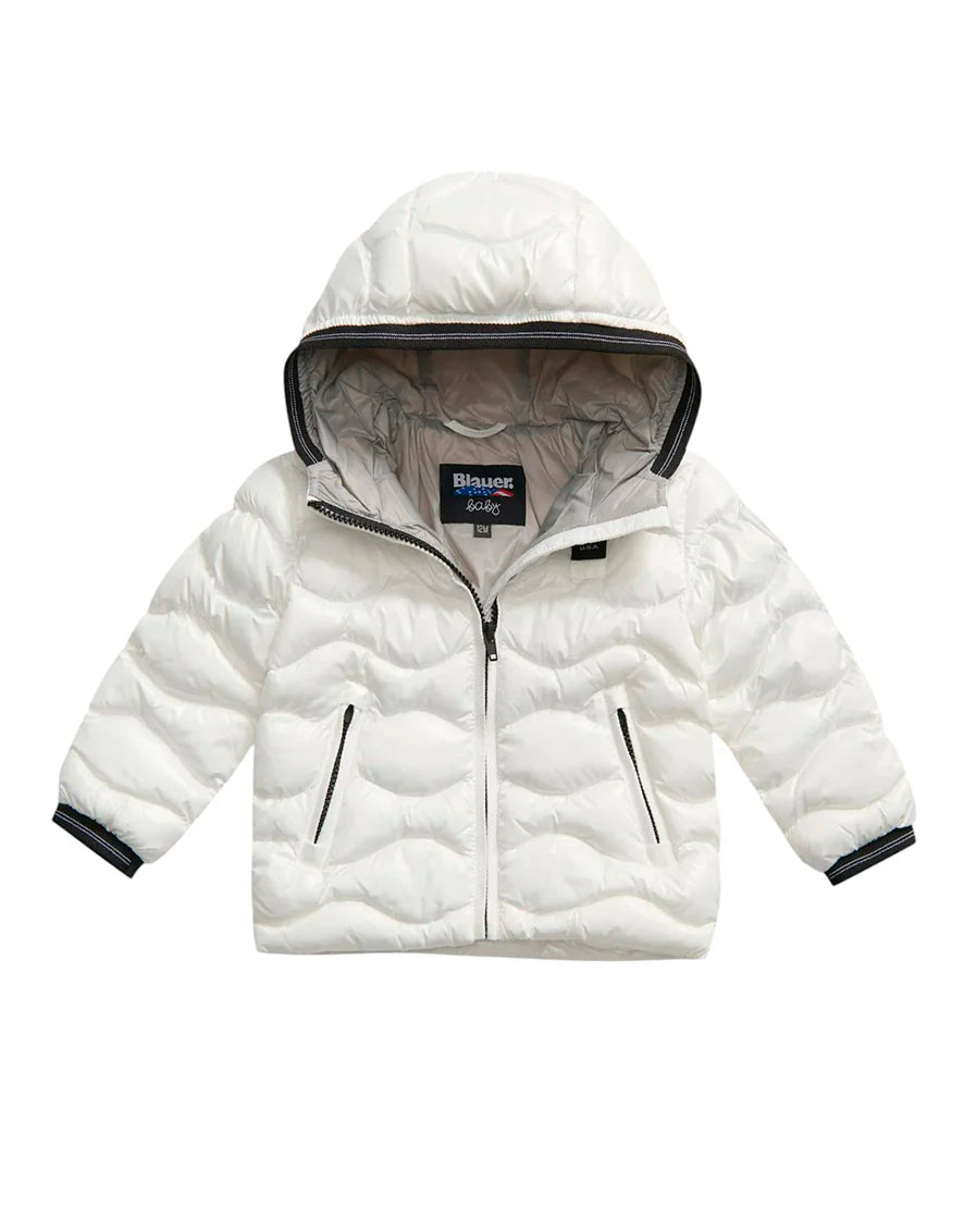 Blauer Kids Giubbino Bianco con Cappuccio Unisex Blauer Bryant per Neonati