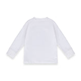 Paciotti Kids T-Shirt Bianca a Maniche Lunghe con Logo Scomposto per Neonati