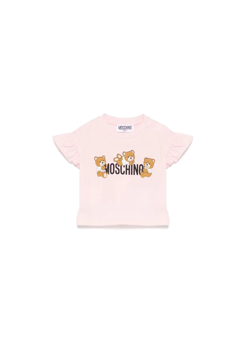 Moschino Kids T-shirt Rosa con Stampa per Neonate