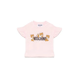 Moschino Kids T-shirt Rosa con Stampa per Neonate