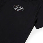 Diesel Kids T-Shirt Nera con Oval D per Bambine (dettaglio)