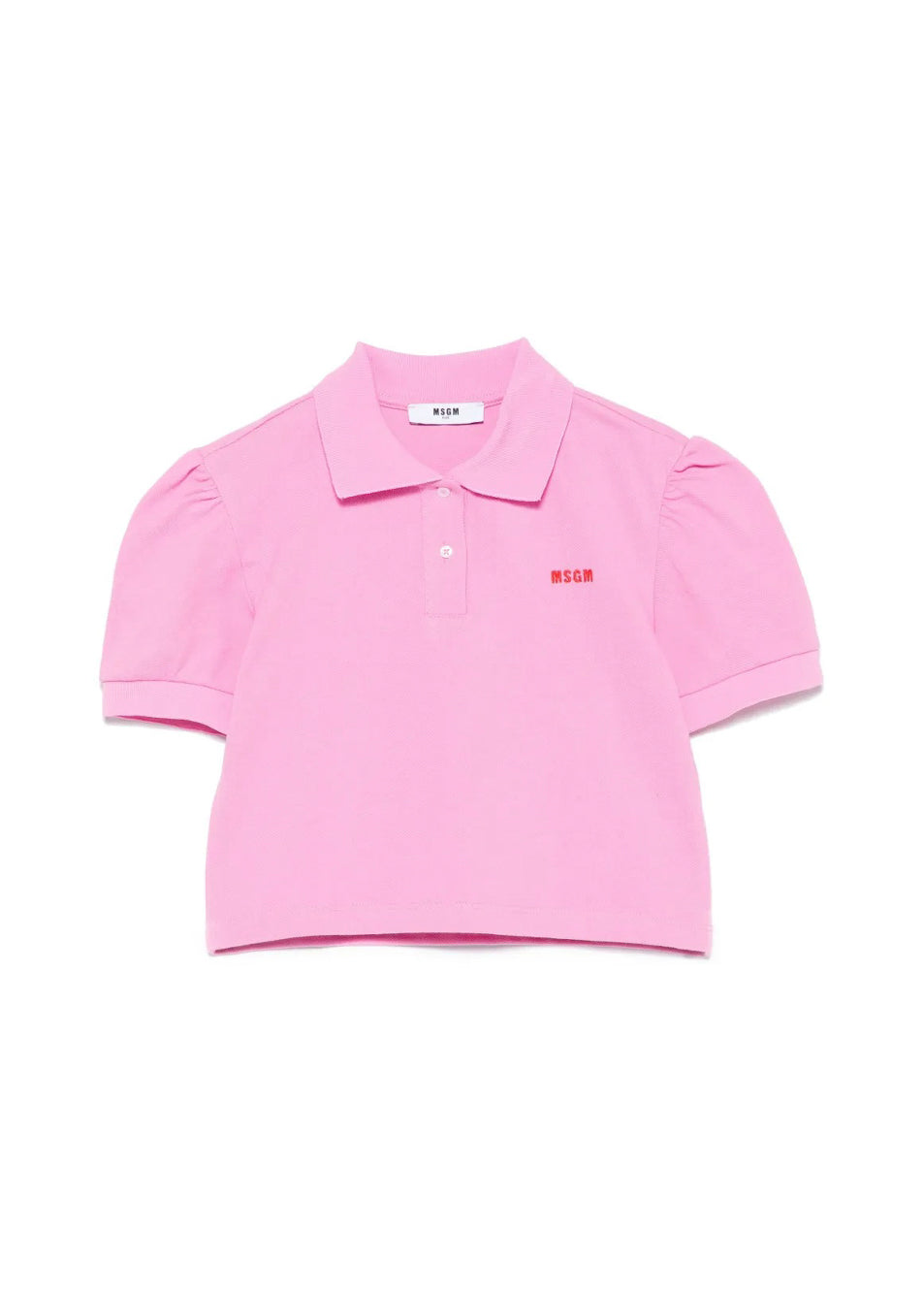 MSGM Kids Polo Rosa Crop per Bambine