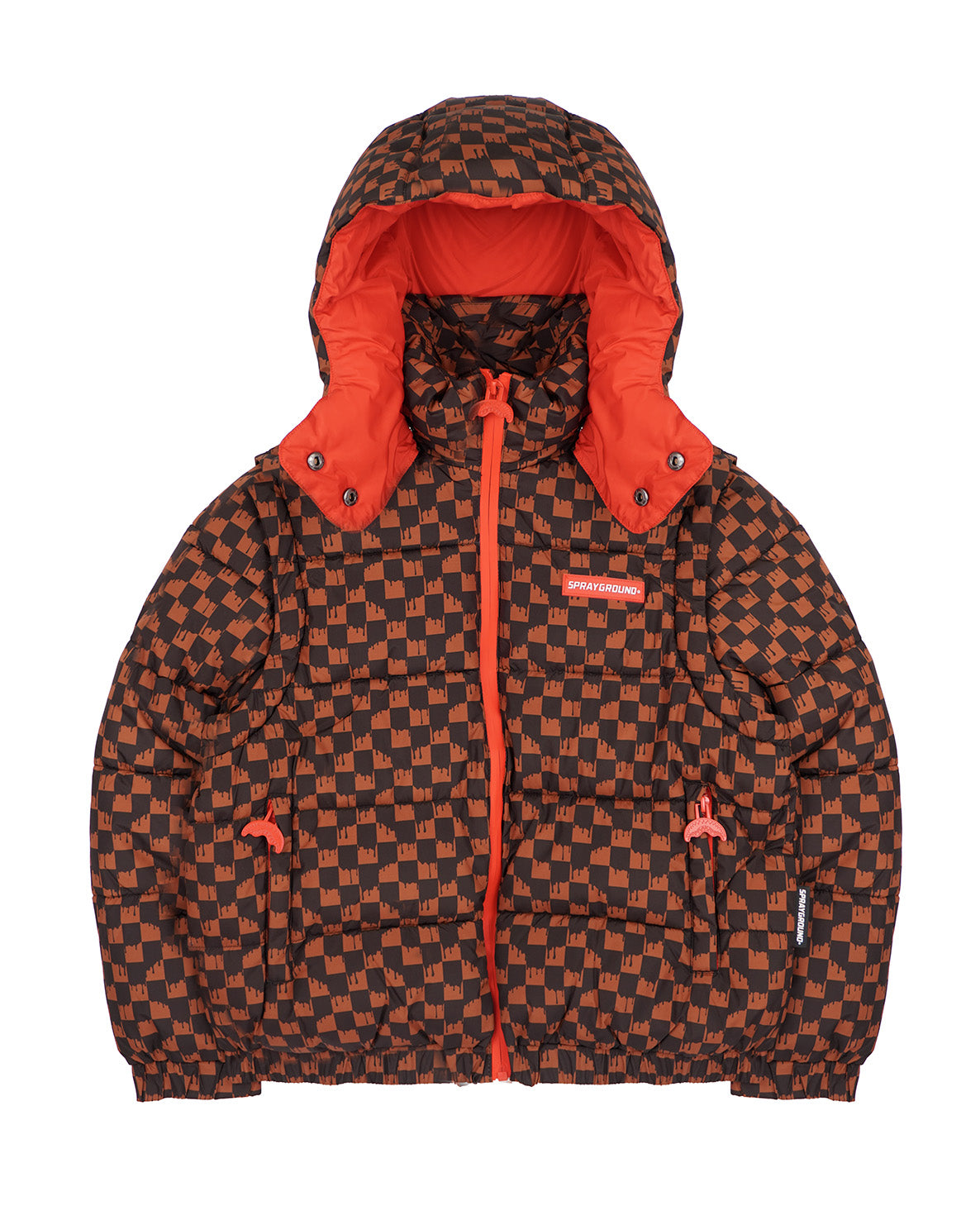 Sprayground Giubbino Puffer con Cappuccio Rimovibile e Logo Smile Retro per Bambini