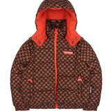 Sprayground Giubbino Puffer con Cappuccio Rimovibile e Logo Smile Retro per Bambini