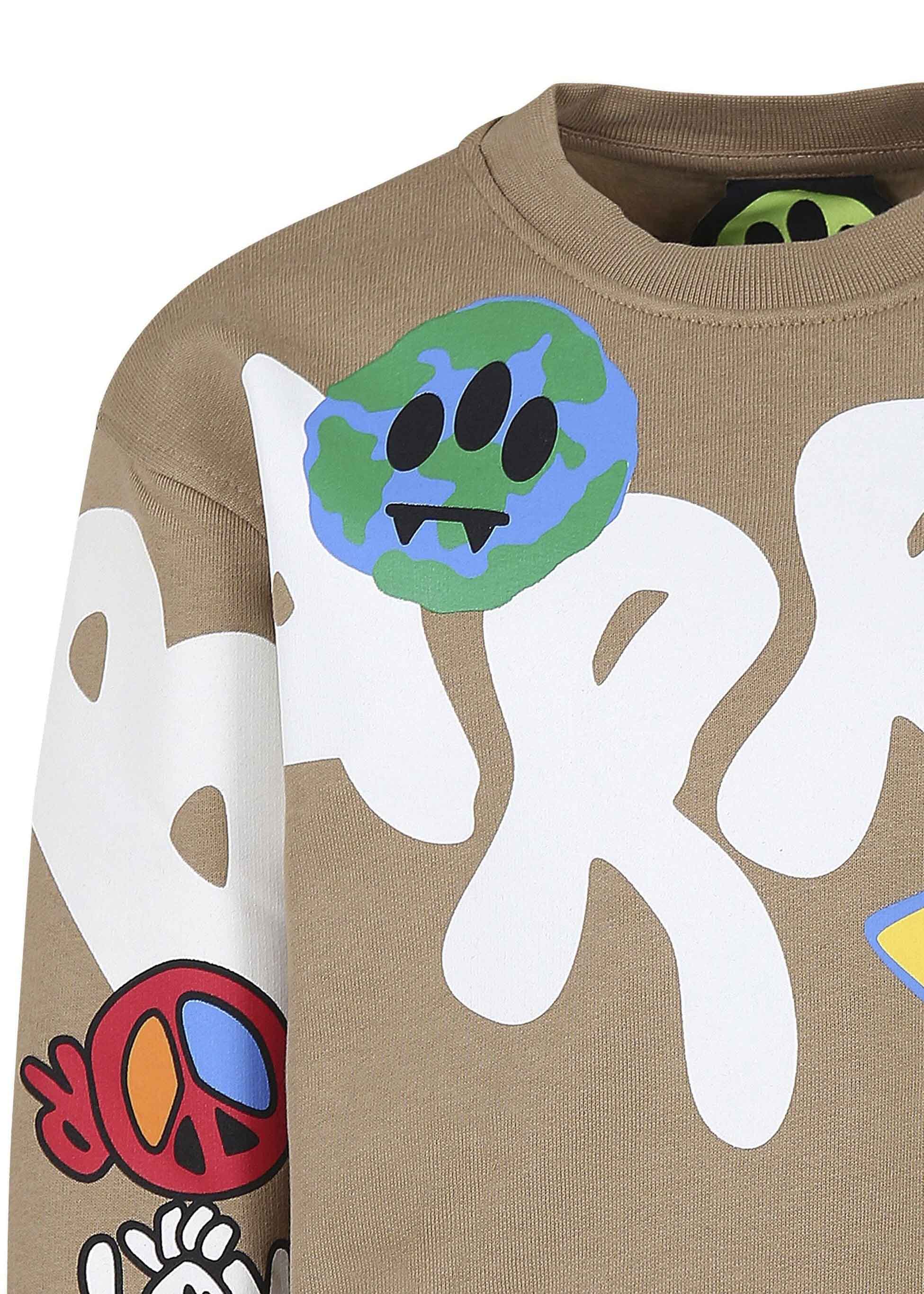 Barrow Kids Felpa Beige con Stampa Logo per Bambini (dettaglio)