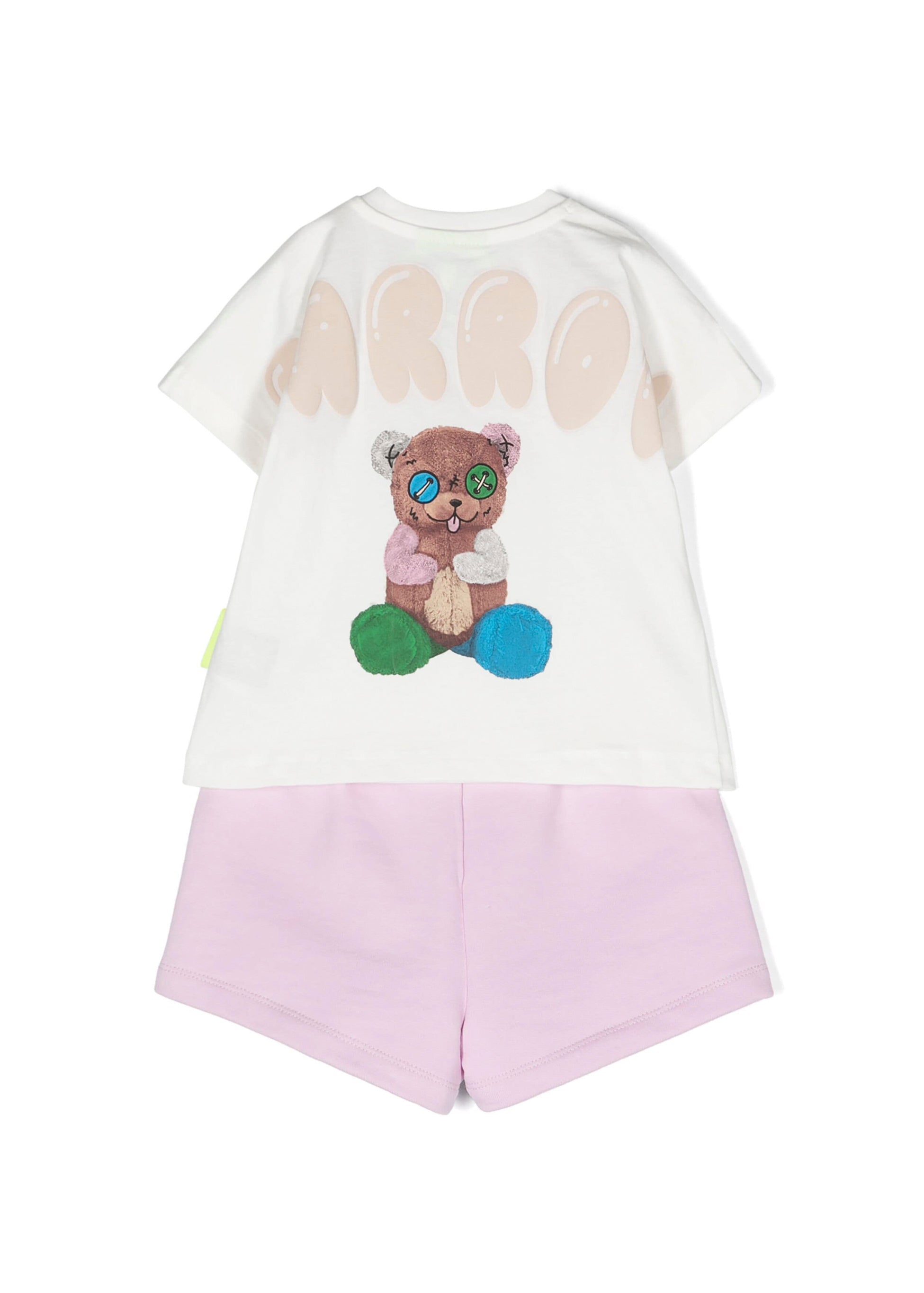 Barrow Kids Completo T-shirt e Short Bianco/Rosa per Neonate retro