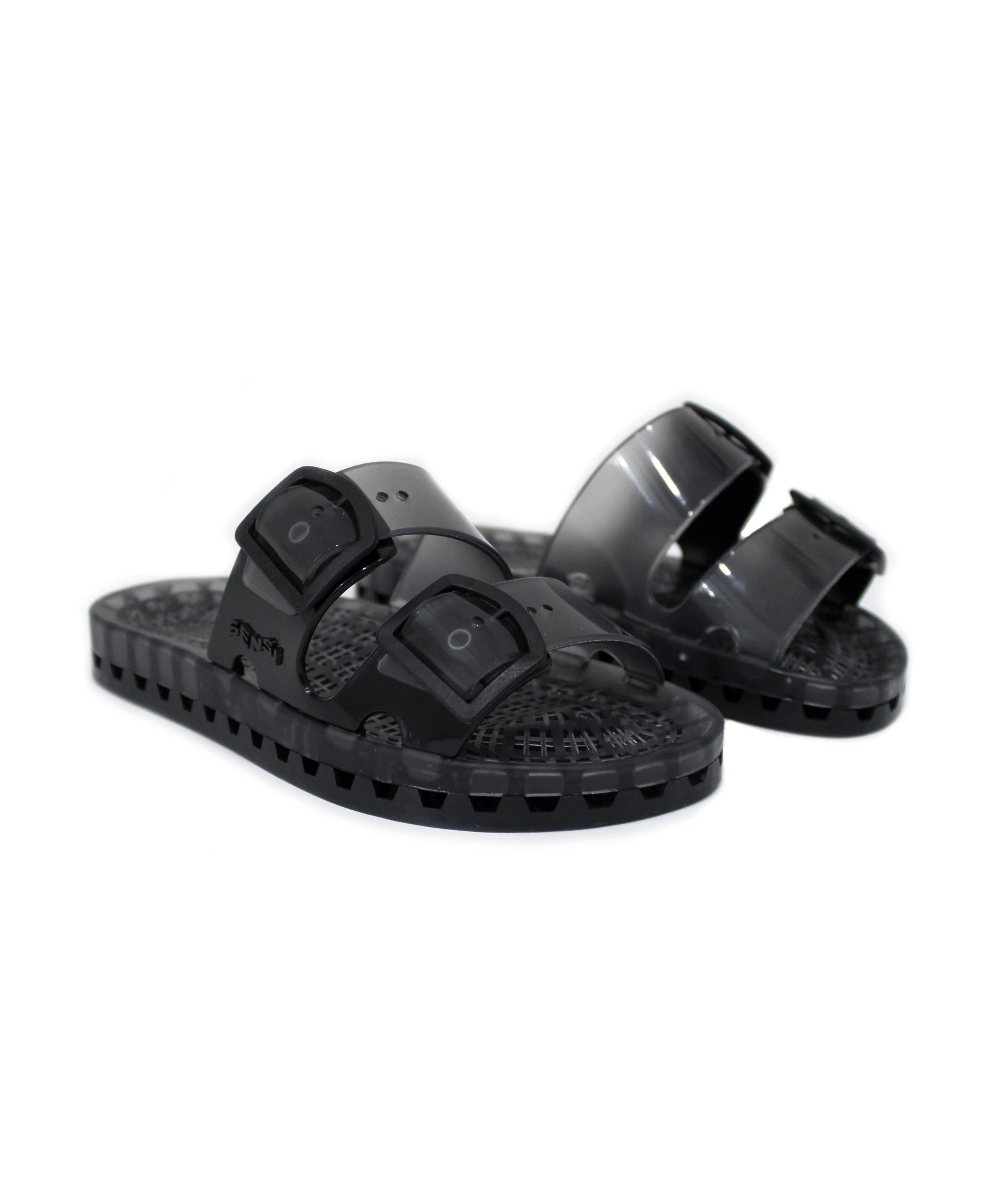 Sensi Kids Jelly Sandalo Nero Doppia Fascia per Bambini (fronte)