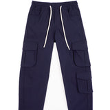 Yes London Kids Pantalone Cargo Blu in Tessuto Tecnico per Bambini