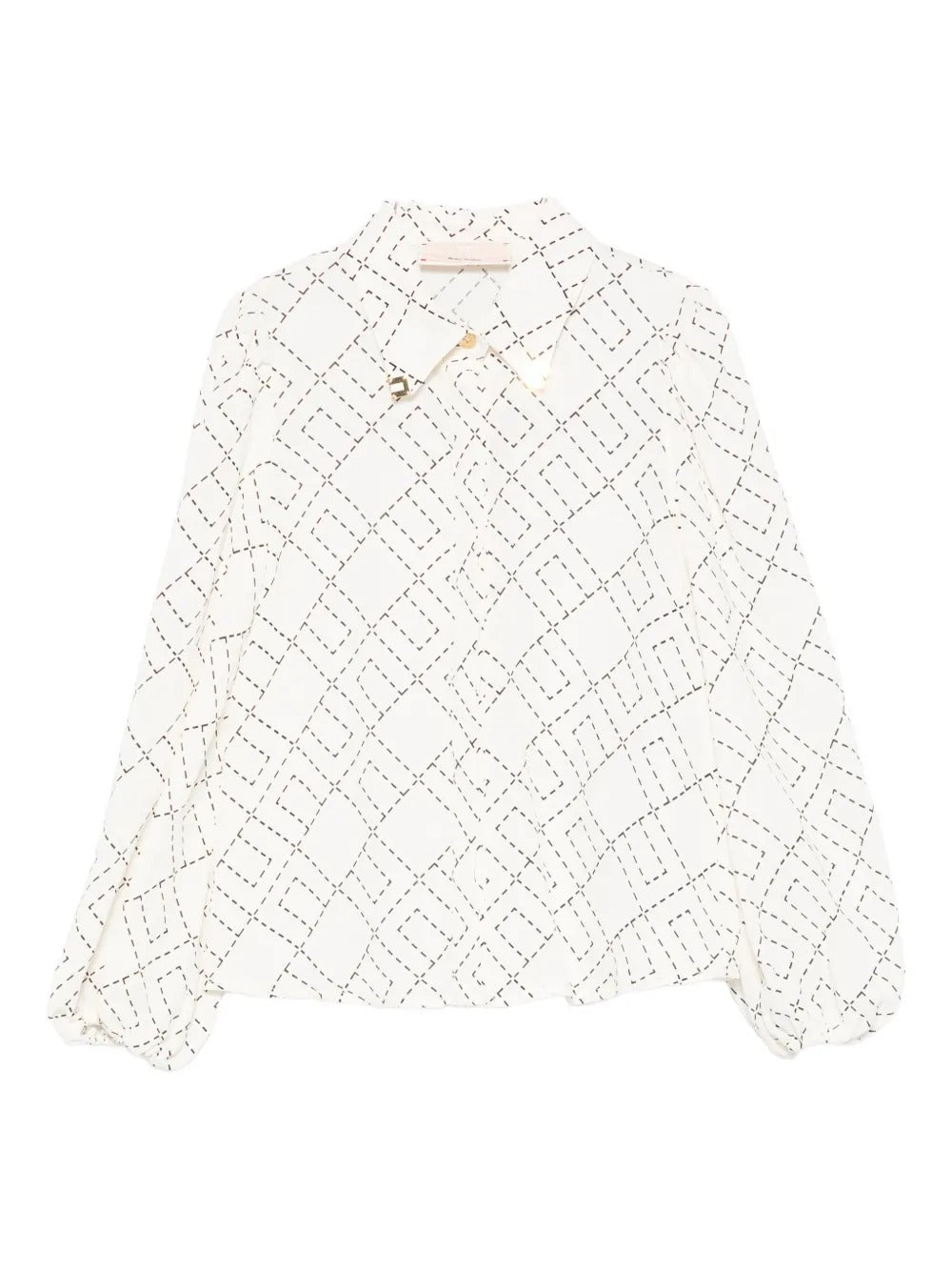 Elisabetta Franchi La Mia Bambina Camicia Panna con Logo Geometrico per Bambine