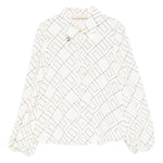 Elisabetta Franchi La Mia Bambina Camicia Panna con Logo Geometrico per Bambine